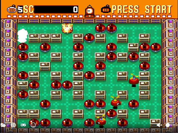 Classic Bomberman Gameplay with Power-ups